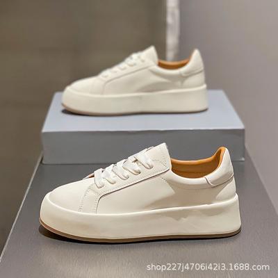 Весенне-летняя новая женская обувь кожаная большого размера платформа белые туфли спортивные женские на плоской подошве дышащие повседневные туфли дети