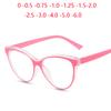 Розовая оправа Анти-синий свет Кошачий глаз Близорукие очки Для женщин Модные очки для близорукости Рецепт от 0 -0.5 -0.75 До -6.0