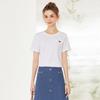 Fashion and casual basic round neck top, women's summer versatile, slimming and temperament enhancing short sleeved shirt