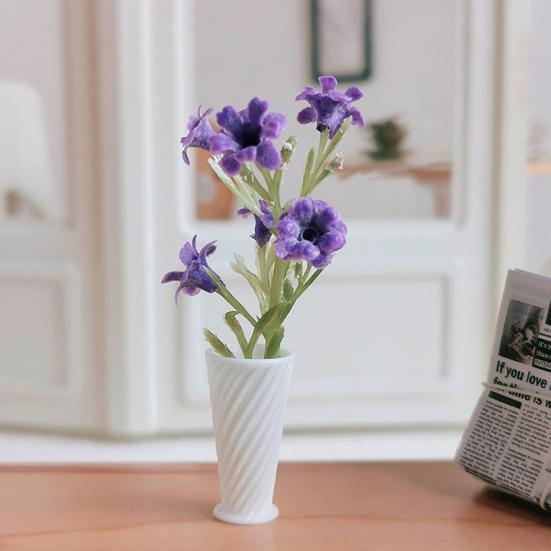 Миниатюрные цветы Мини-растение в вазе Модель Миниатюрное искусственное растение с цветами для украшения кукольного домика, Фотодисплей