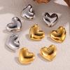 Серьги-гвоздики Wind Peach Heart Exaggerated Design Smooth Surface Non-blowning Earrings 18k Gold Titanium Steel Earrings Women