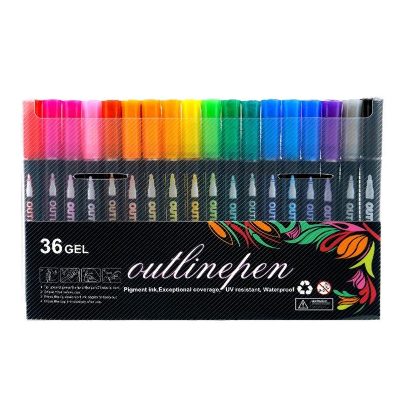 Marker Pen for Smooth Flow Glitter Gel Pen For Drawing Writing On Multiple Surfaces Fade Resistant Art Tools