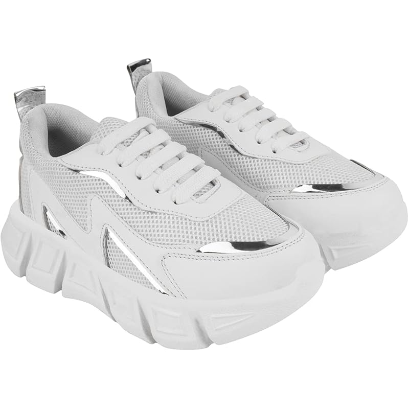 Shoetopia Women'S Flat Sneakers White (6 Uk)