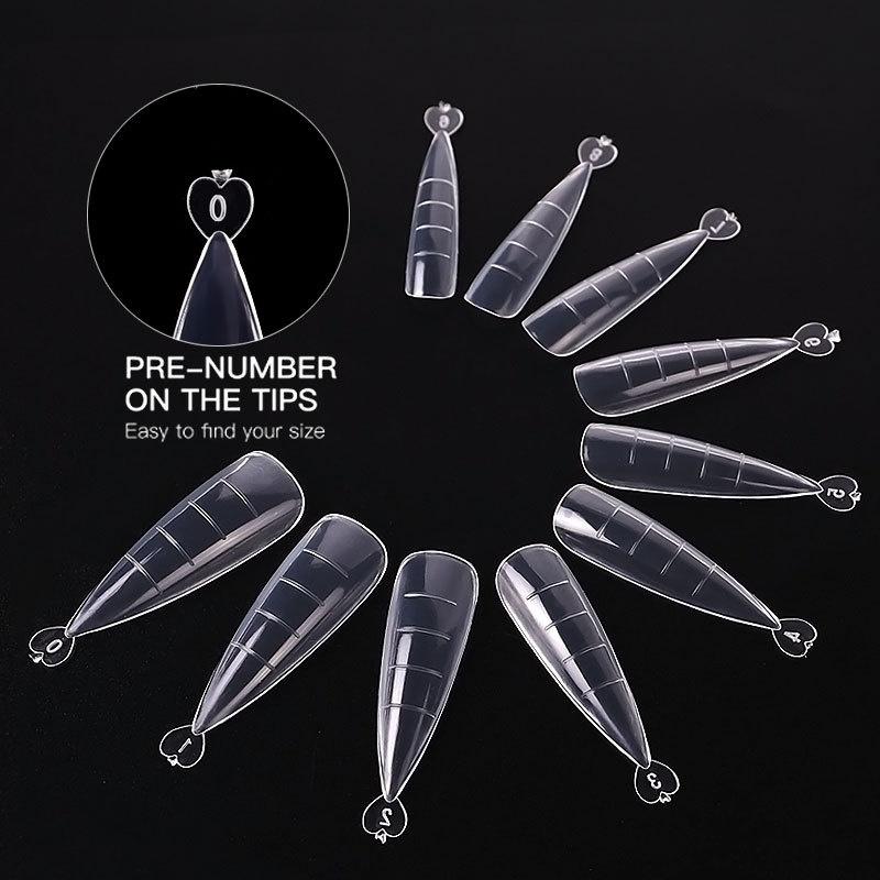100Pcs/Box Stiletto Nail Mold Tips Nail Dual Forms For Poly Nail Gel Finger Extension Nail Art UV Builder Easy Find Extension Tool