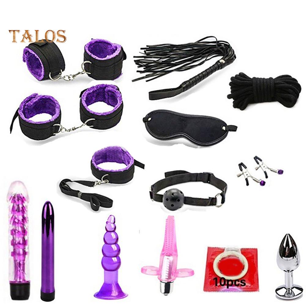 TBH Plush Handcuffs Restraints Bondage Condom Dildo Choker Couples Sex Tool Set
