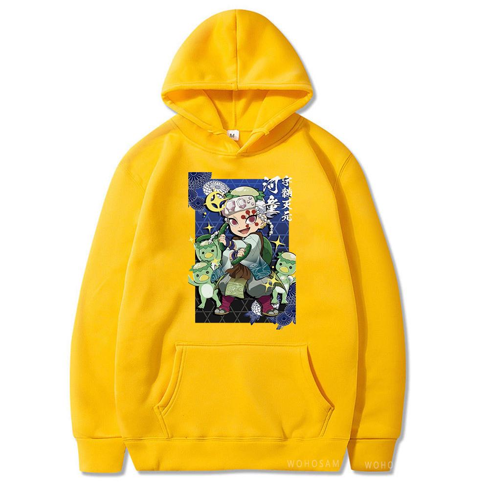 Uzui Tengen Demon Slayer толстовки с капюшоном Kawaii пуловер с мультяшным принтом Повседневная женская и мужская модная негабаритная подростковая лоскутная одежда