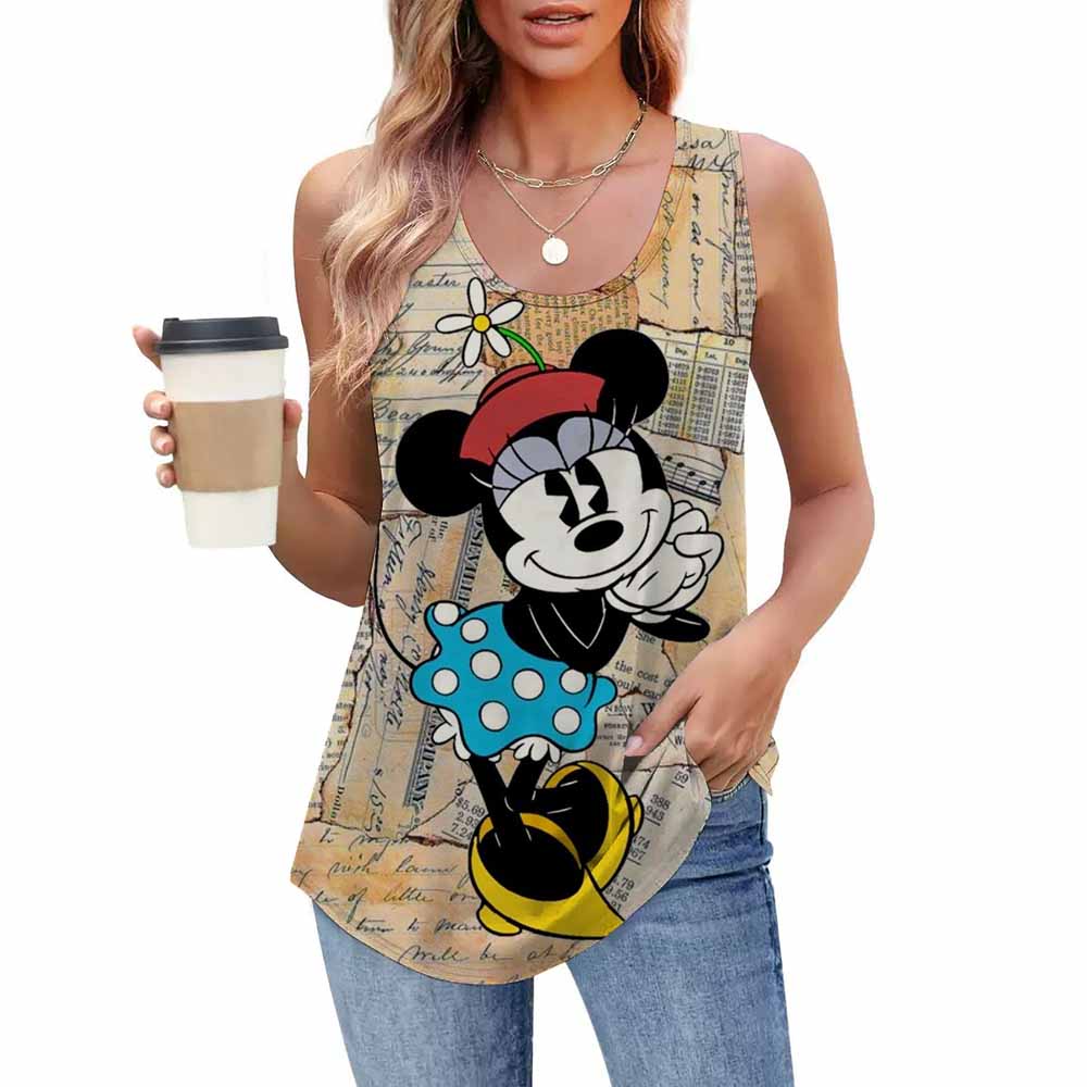 Модная принтованная топ повседневный свободный с круглым вырезом без рукавов женская одежда футболки женские
