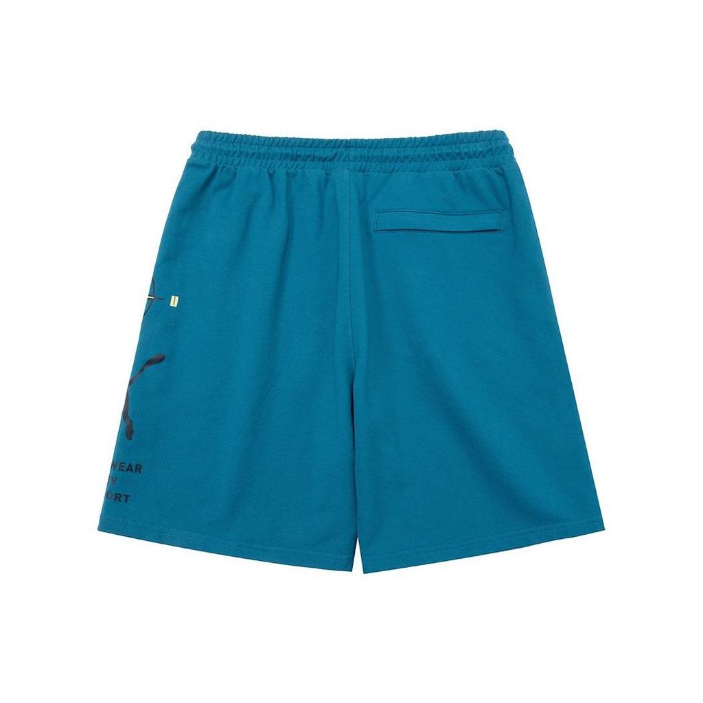 Puma Логотип с принтом, эластичной талией, повседневные шорты с буквами, мужские шорты синего цвета 536943-44