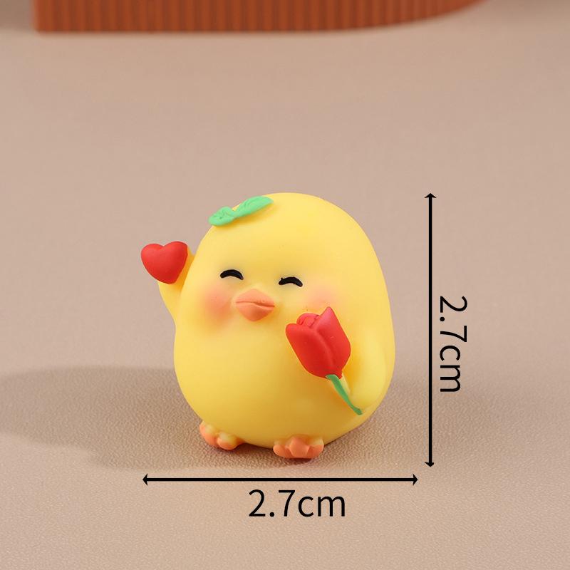 Творческий мультфильм Цыпленок Фигурка Милый цыпленок Маленькие украшения для рабочего стола Маленькие украшения для салона автомобиля Аксессуары Подарки