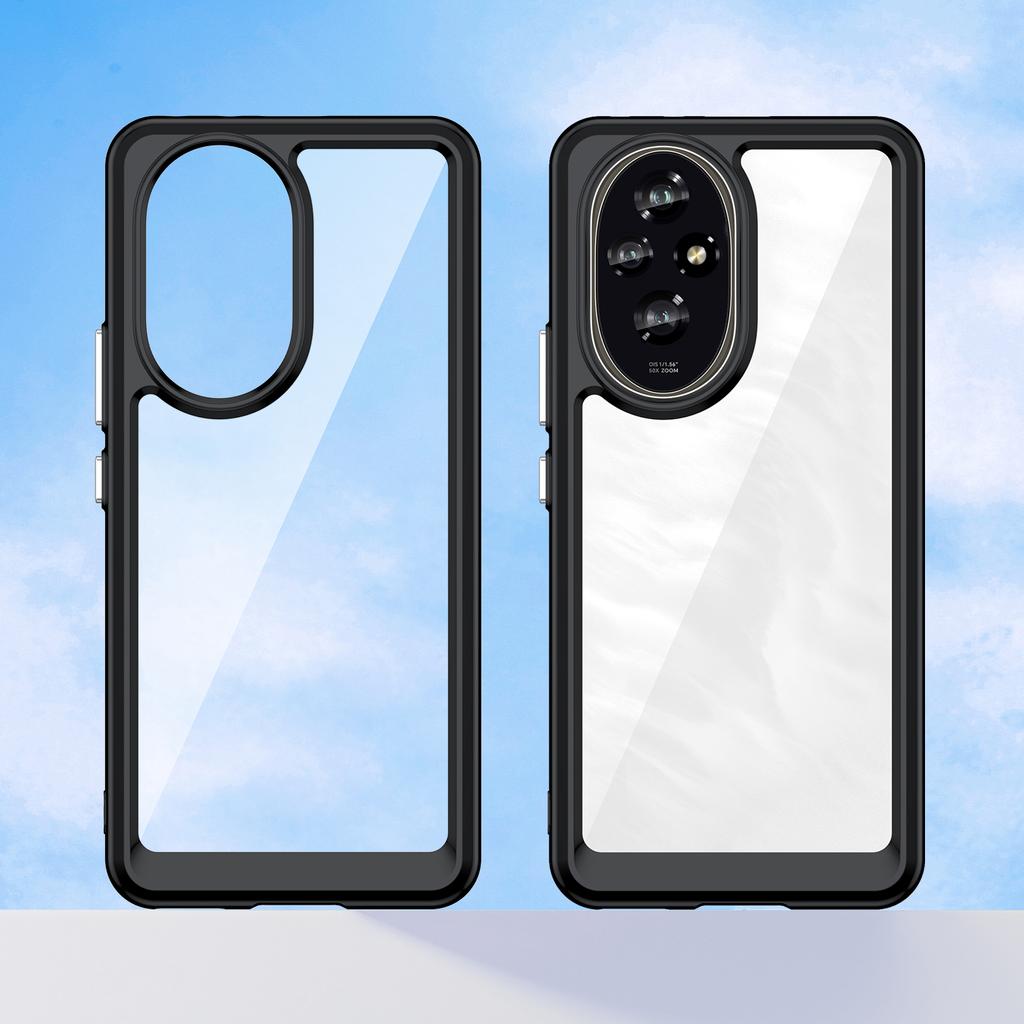 Акриловый противоударный чехол для телефона Honor 200 Pro Прозрачная задняя крышка с рамкой цвета конфет для Honor 200 Lite