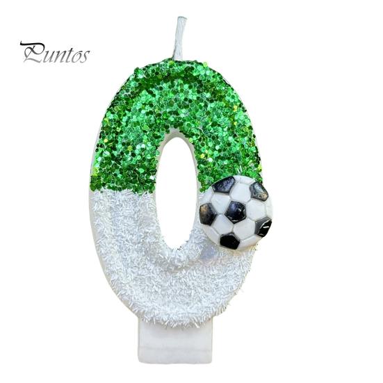 Свеча на футбольный день рождения, экологически чистая, без запаха, с блестками, простая в использовании, долговечная, с цифрами от 0 до 9, украшение для торта