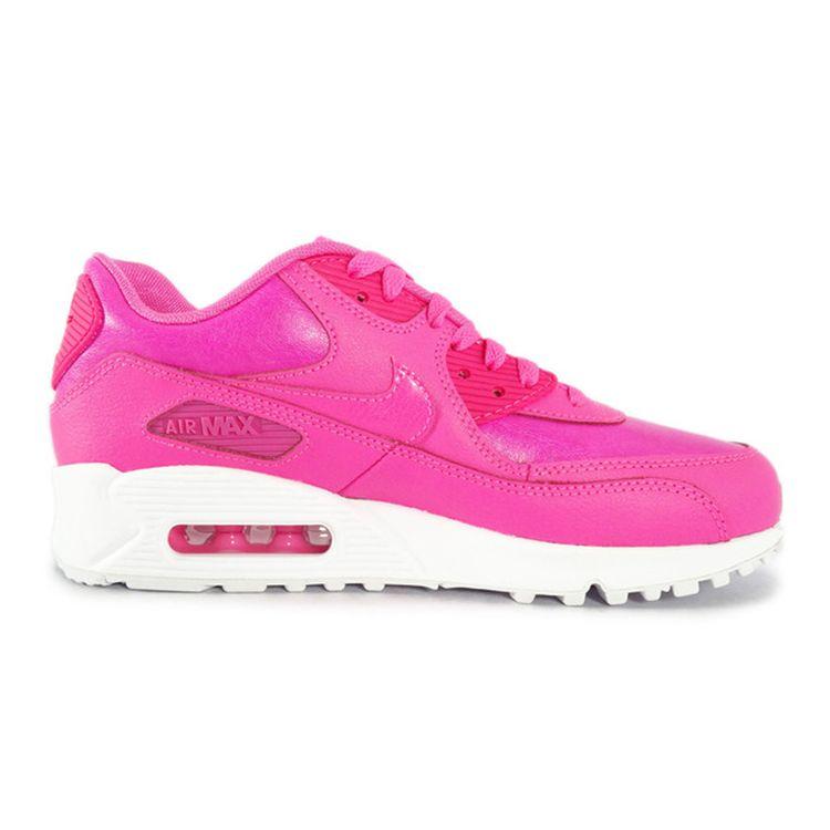 Nike Air Max 90 Ltr Ретро Амортизация Нескользящие Прочные Низкие Кроссовки для Бега Детские кроссовки Флуоресцентно-Розовый 724852-600