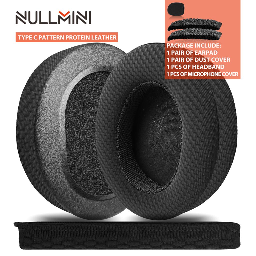 Nullmini Replacement Earpads for Audio Technica ATH-M50x M50xBT M40x M30x M20x MSR7 Headphones Cooling Gel Ear Pads Headband