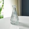 Simple Vintage Embossed Glass Vase Mini Small Flower Vase for Home Decor Table Centerpiece Wedding DIY Craft Gift Idea