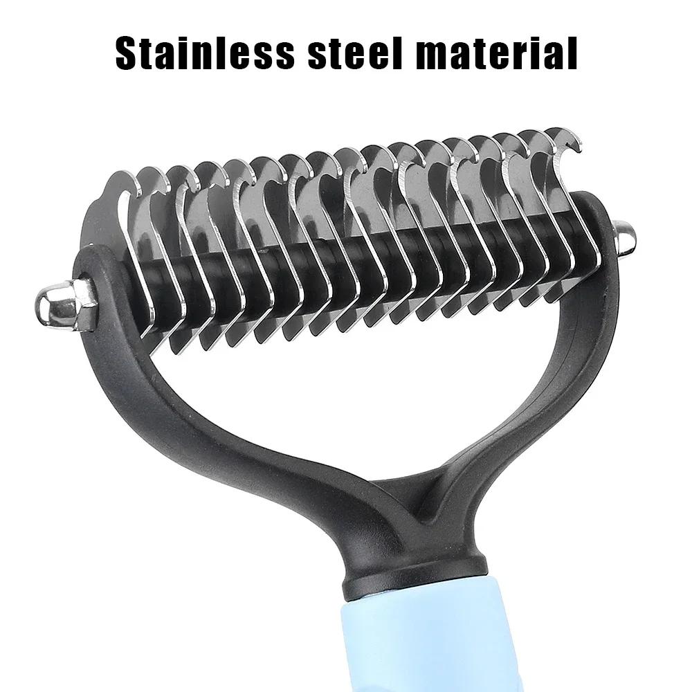 Щетка для удаления шерсти домашних животных, триммер для шерсти собак, инструмент для груминга домашних животных для спутанной длинной шерсти, вьющейся шерсти, щетка для линьки кошек