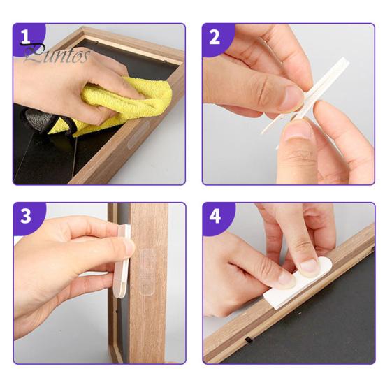 12 пар лент для подвешивания картин, прочная липкая вешалка для картин, съемная, без гвоздей, клейкая лента для крепления фоторамки, настенного крепления для художественных работ и постеров