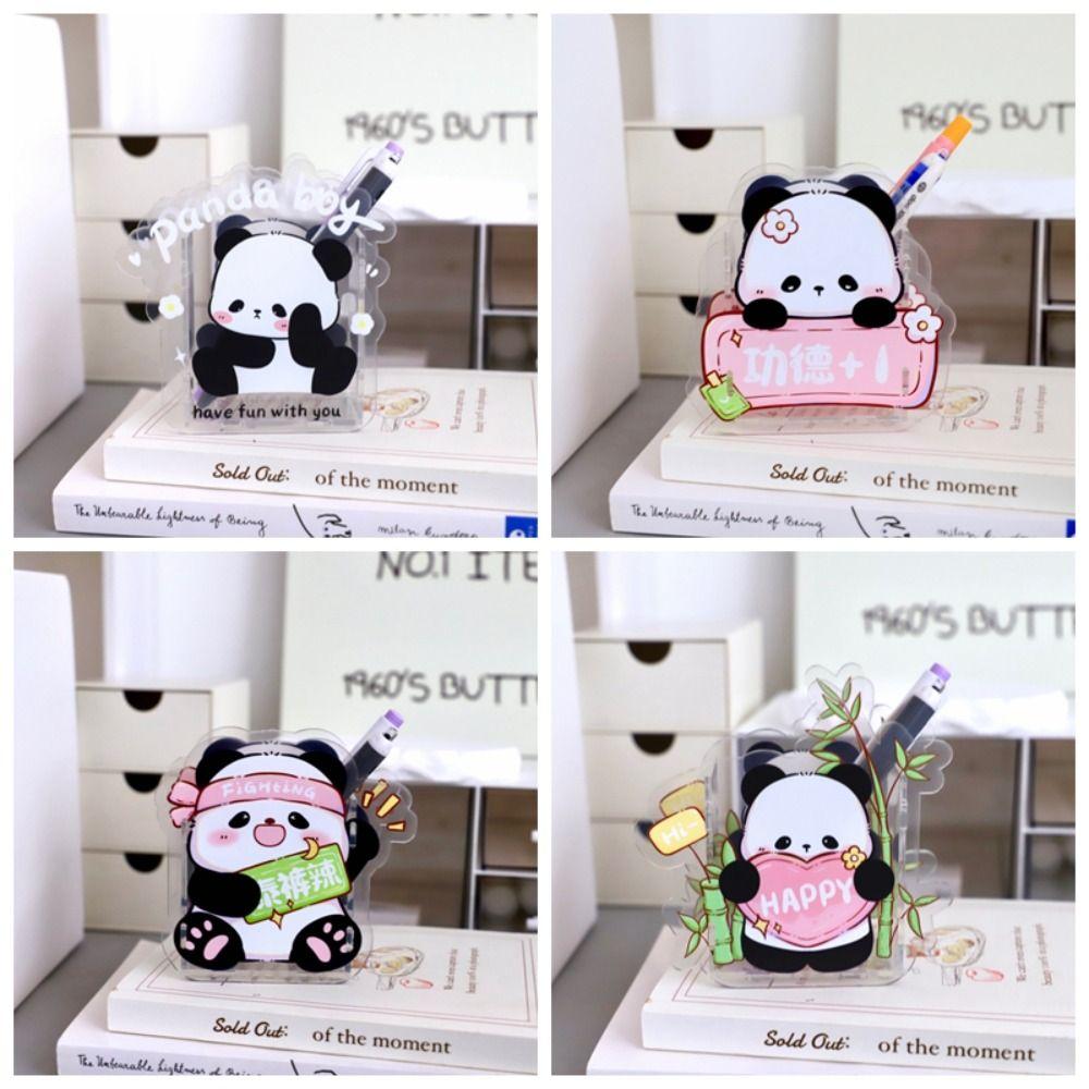 Exquisite Stationery Storage Box Creative Makeup Brush Storage Bucket Panda Pen Holder Student