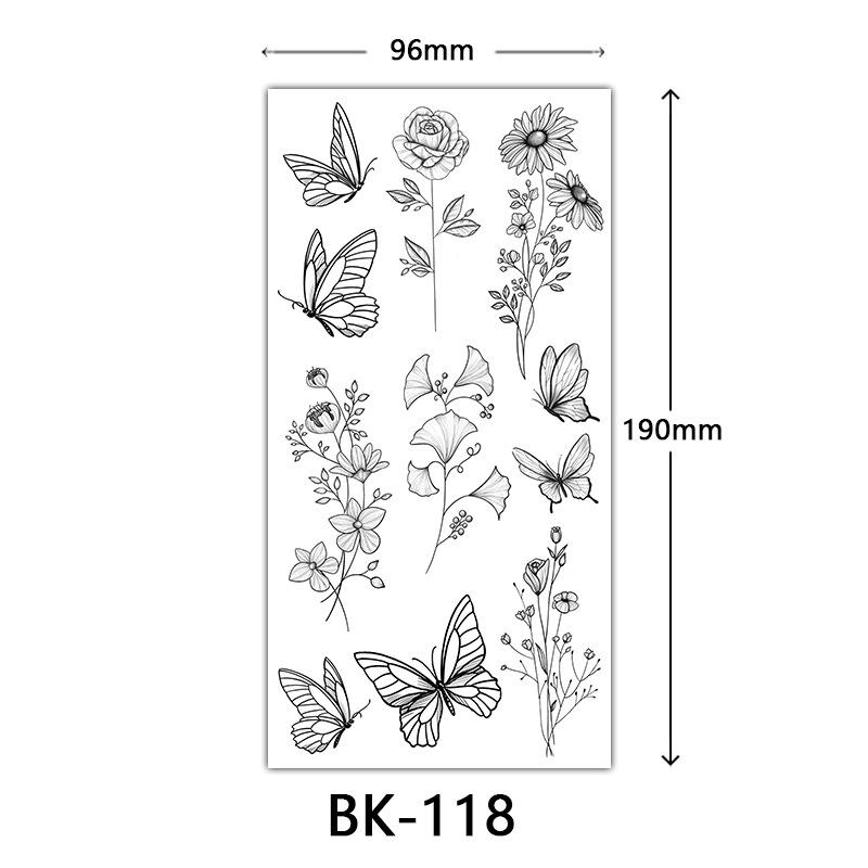 Women Sexy Temporary Tattoo Stickers Black Roses Pattern Full Flower Design Used for Arm Body Art Big Large Fake Tattoo Stickers