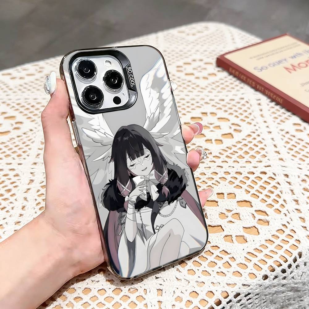 Genshin Impact Коломбина Чехол для телефона для iPhone 17,16,15,14,13,12,11 Plus,Pro Max,XS,Цветной серебристый чехол для телефона