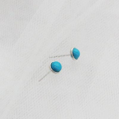 Ежедневные мини-серьги из серебра с бирюзой