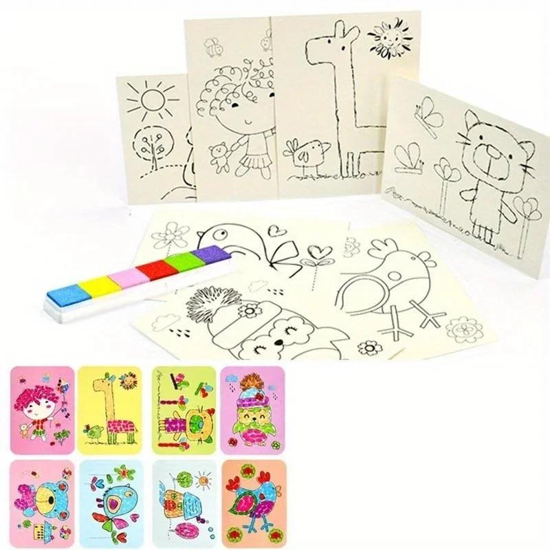 1set  Scrawl Finger Painting Nontoxic Watercolour Craft Set DIY Play Tools Accessories Hand Printed Color Painting