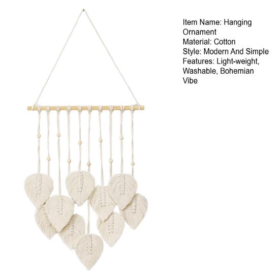 Leaf Macrame Tapestry Bohemian Wall Hanging Ornament Handmade Macrame Home Decoration for