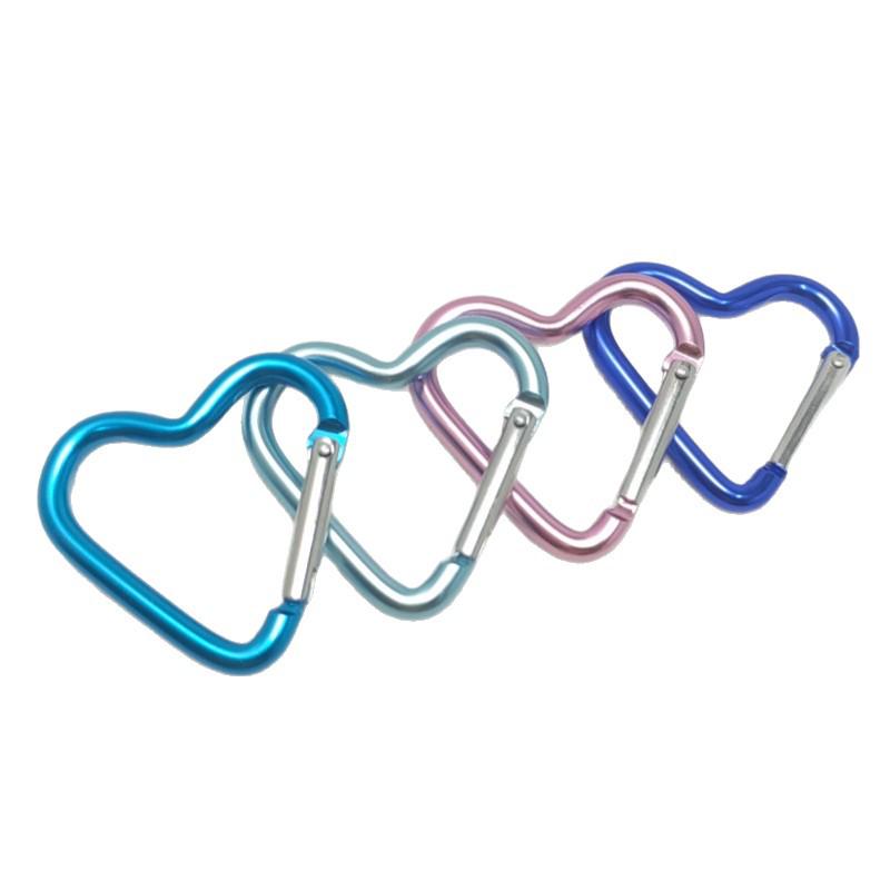 Mini Heart Carabiner: Aluminum Eight-Shaped Hook for Outdoor and Clothing Use
