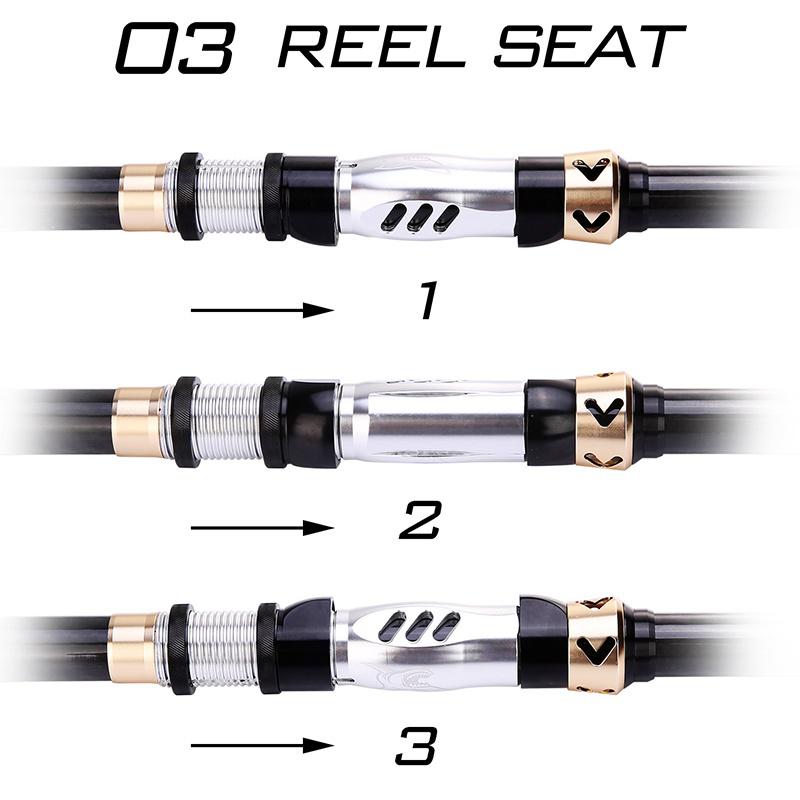 Удочка из углеродного волокна 1,8-3,6 м, телескопическая морская удочка