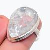 Natural Crack Crystal Gemstone 925 Sterling Silver Jewelry Ring Size 7 G8k09