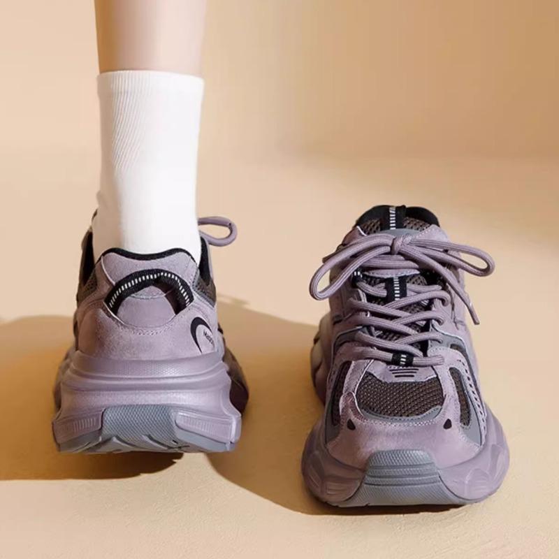 Мода Женские кроссовки на мягкой подошве, кроссовки папы, черные, осенне-зимние, спортивные, женские, новые, повседневные, на толстой подошве, увеличивающие рост, теплые, для бега