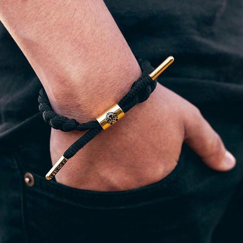 Rastaclat [Пара] Маленький лев, черно-белый золотой цвет, цепочка с чистым пигментом, уличный хип-хоп, модный нишевый, национальный тренд, новый китайский RCDW2292