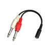 Стерео мини-джек моно стандартный штекер x 2 Аудиокабель-преобразователь 10 см 3,5 мм (женский пол) - 6.3mm (мужской) ВМ-МСА-10см
