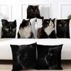 Black Cat Pattern Pillowcase Printed Pillowcase Cat Home Sofa Bed Office Decoration Pillowcase
