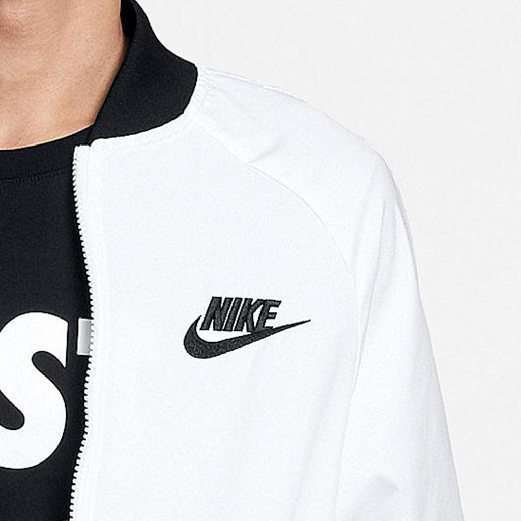 Nike Сплошная цветная куртка на молнии с логотипом, мужская верхняя одежда, белая 832225-100