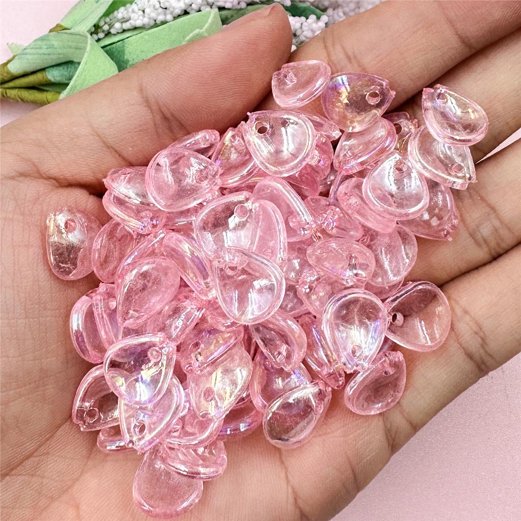 High Quality Creative Accessories 100pcs Acrylic DIY Bouquet Petal Loose Beads Fashion Necklace Bracelet Beading Material 10.8*12.4mm
