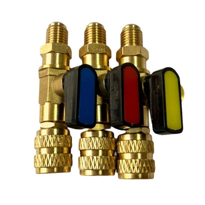 SAE Ball Valve Adapter Designed for R410A R32 HVAC Systems with Brass Construction and Accurate Thread Specifications