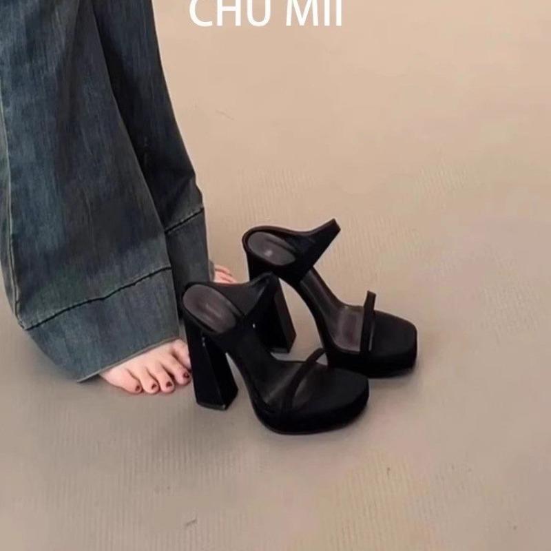 Мода 2025Женские босоножки на высоком каблуке Летние Новые Сексуальные Босоножки с открытым носком Повседневная Мода Sandalias Комфортные тапочки Zapatos Mujer