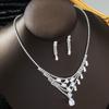 Bridal Accessories Necklace Rhinestones Zircon Wedding Dress Women'S Wedding Accessories Premium Two-Piece Set