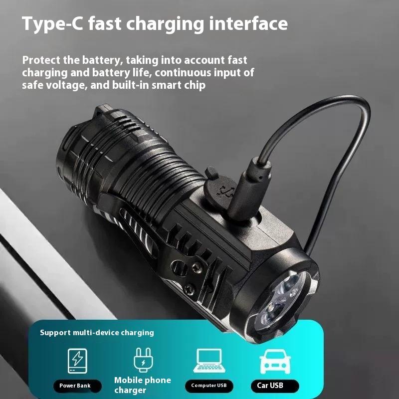 1 Набор Пластиковых Мини-Фонариков с Тремя Глазами, Супермощный Перезаряжаемый Фонарь, Тактические Фонари, Высокомощный Светодиодный Фонарик