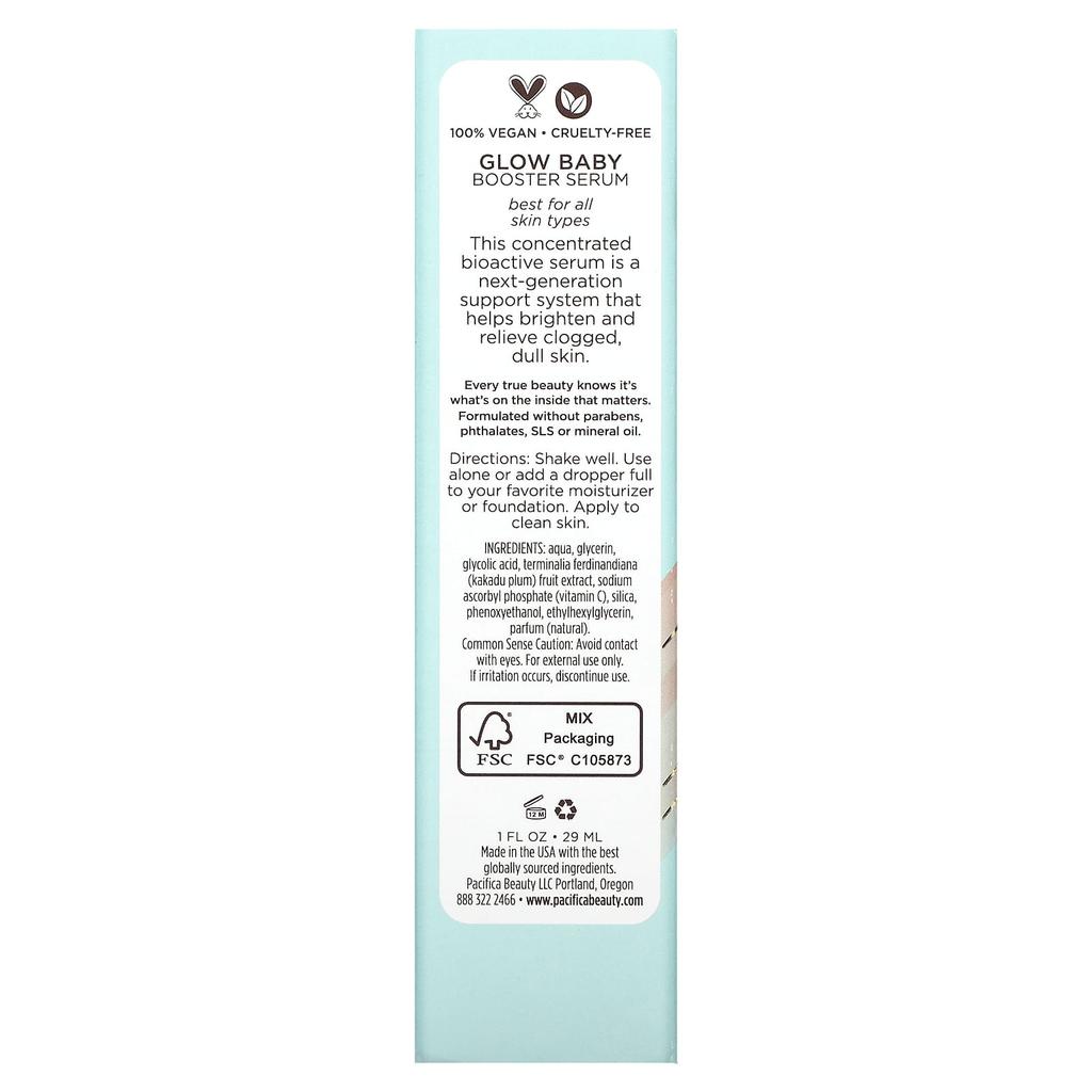 Pacifica Сыворотка Glow Baby Booster, 1 жидкая унция (29 мл)