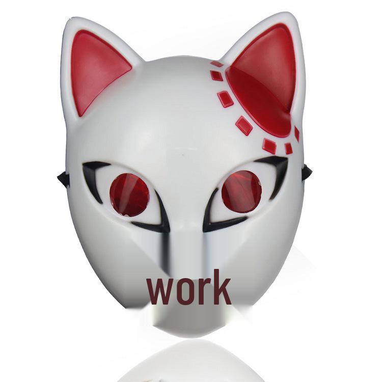 Halloween LED Luminous Demon Slayer Mask - Tanjiro & Sabito Cat Face Cosplay Mask