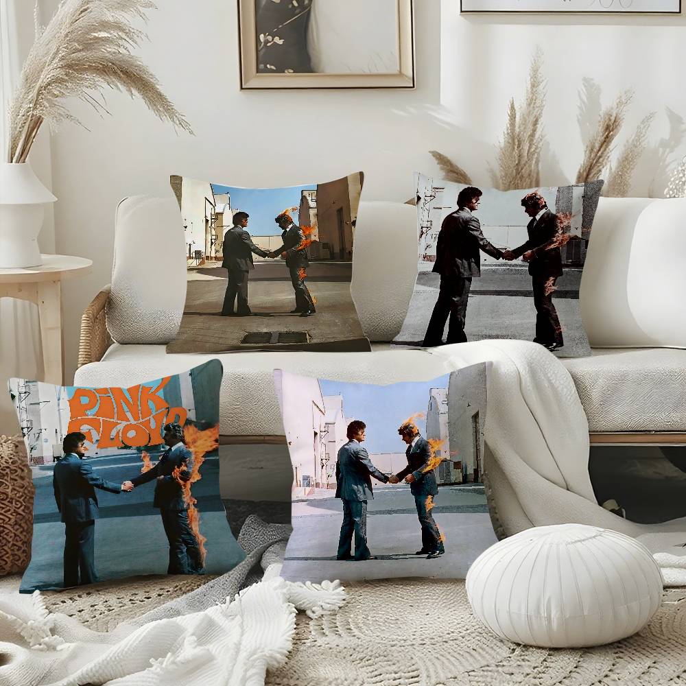 Band P-PinK FloydE Pillow Case Sofa Short Plush Double-sided HD Printing Room Home Office Gift Cushion Cover