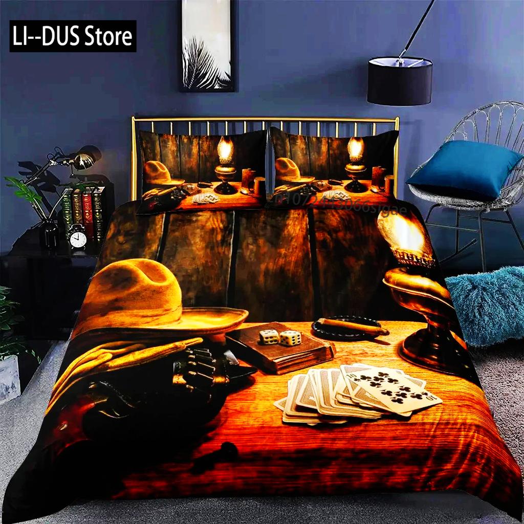 Покер King Queen Пододеяльник Современный комплект постельного белья для карточных игр Геймерский игровой пододеяльник Покрывало для азартных игр Спортивная одежда Полиэстеровый пододеяльник