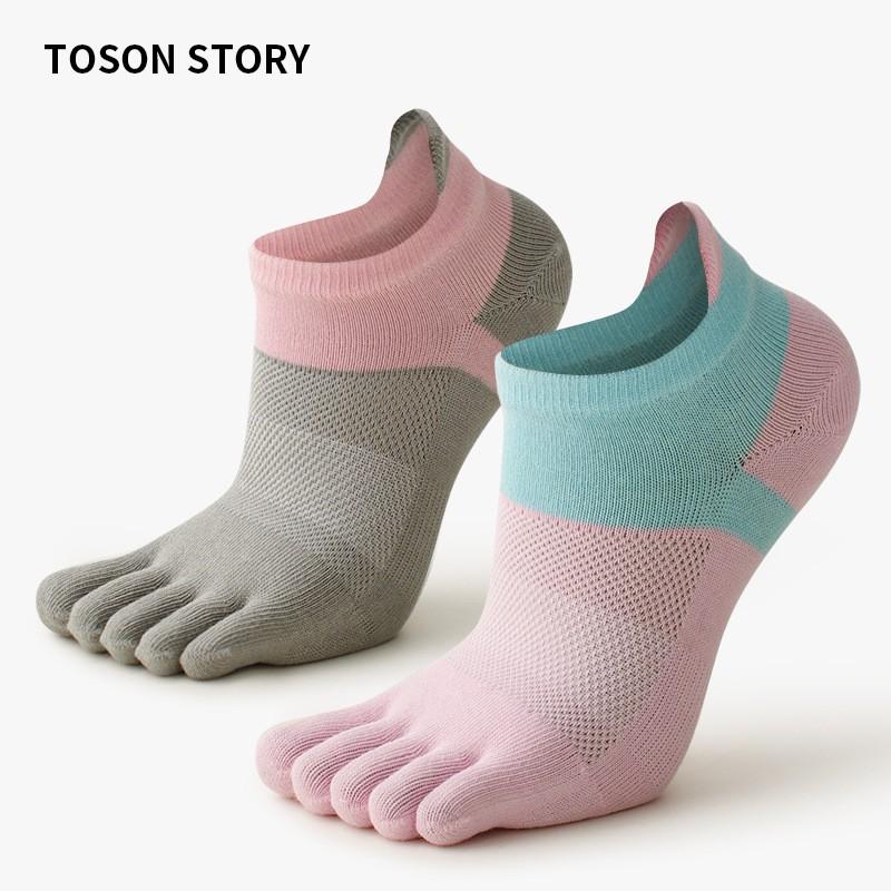 Womens Toe Socks Mesh Breathable Thin Low Cut Sports Cotton