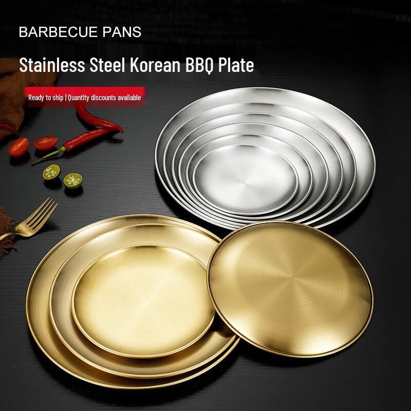 Обеденные тарелки ZISIZ из нержавеющей стали золотого цвета (10-Pack)