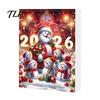 Fun Xmas Countdown Box Christmas Advent Calendar 2026, Snowman 24 Day with Acrylic Hanging Pendants, Festive Tree Decor, Holiday Gift for