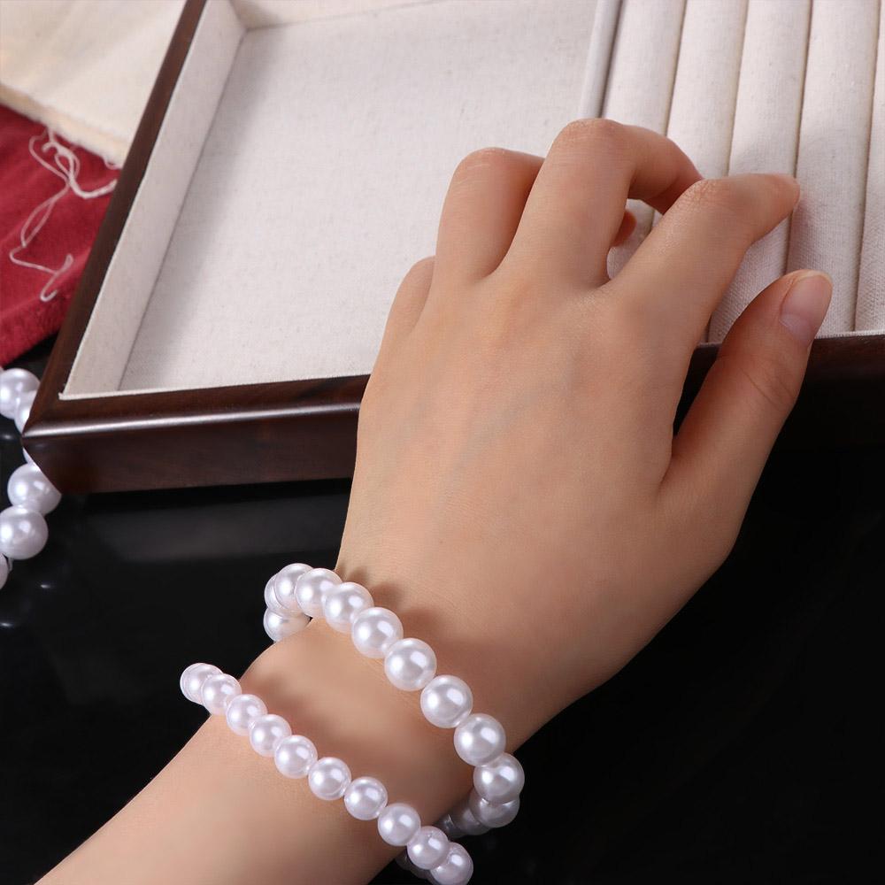 Elegant Lovely Temperament Pearl Korean Style Bracelet Female Elastic Bracelet Fashion Jewelry