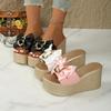 Fashion High Heels Women Slippers Bow Slippers New Wedges Platform Sandals Summer Women Comfortable Casual Dress Shoes Slides Women