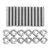 12 Pcs Stainless Steel Cylinder Head Bolt Kit Exhaust Manifold Stud Bolts Replacement for Chevy V8