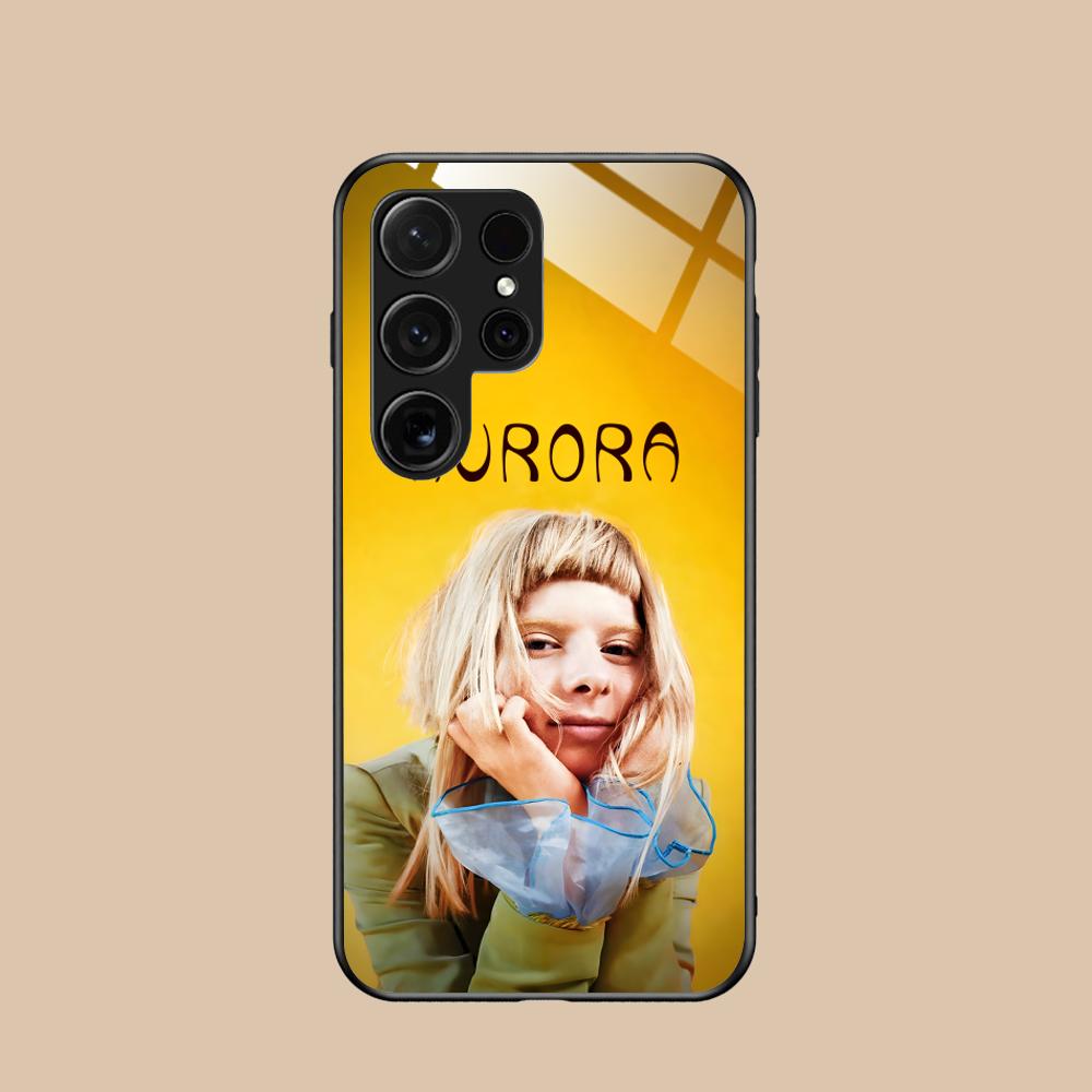 Стеклянный чехол для мобильного телефона Aurora Aksnes для Samsung Galaxy S26 S25 S24 S23 S22 S21 S20 Note20 Plus FE Ultra Разноцветный чехол